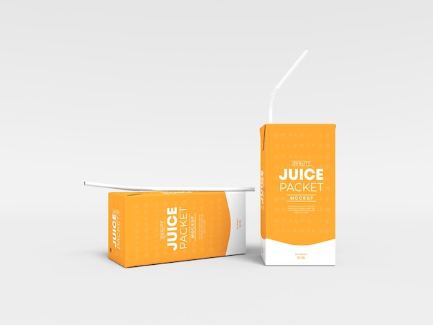 Paquet de jus de Tetra avec maquette de paille