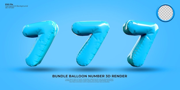 Paquete de 3D Render número 7 globo color azul transparente