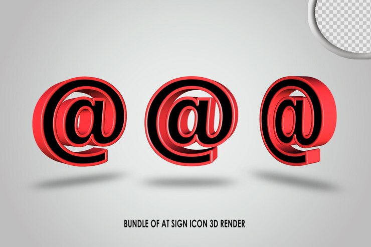 PSD paquete de arroba icono 3d render
