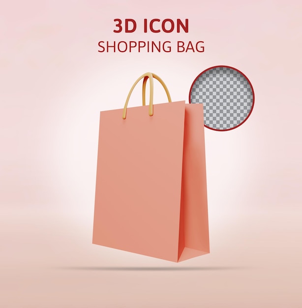 Paquete de bolsa de compras representación 3d