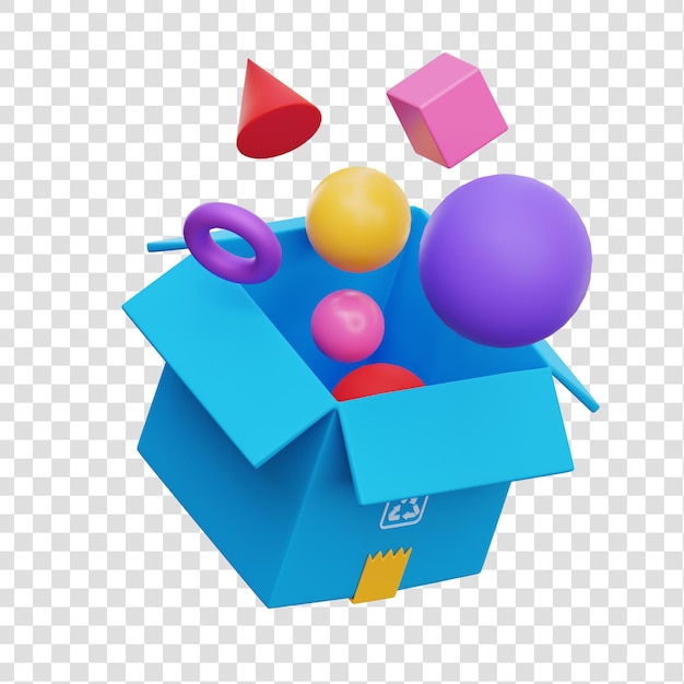 Paquete colorido ilustración 3d