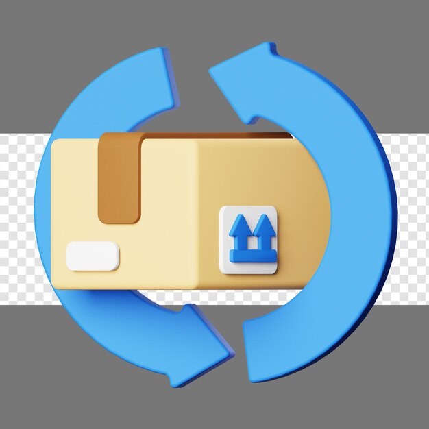 paquete de devolución ilustración 3d