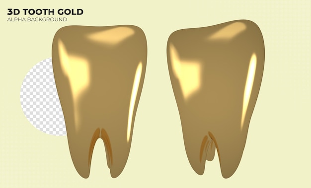 PSD paquete de dientes de oro de render 3d