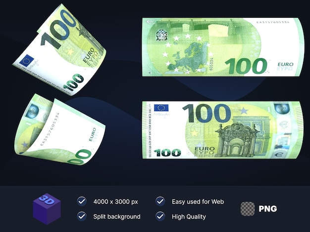 Paquete de dinero. El dinero en efectivo de la UE en euros cae.