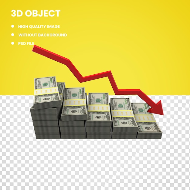 PSD paquete de dólares americanos 3d