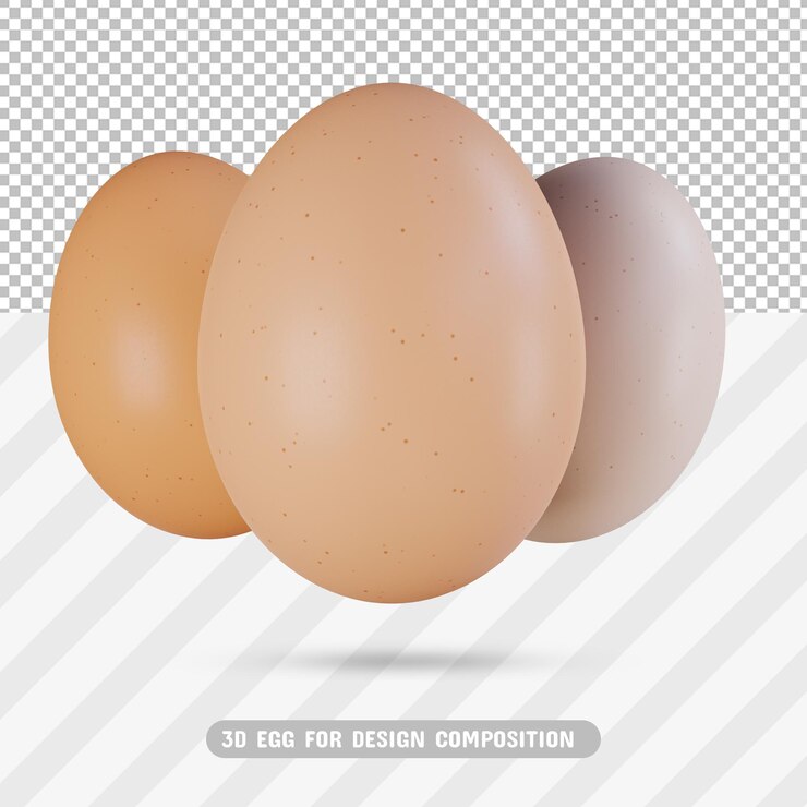 Paquete de huevos realistas 3D en representación 3D aislada