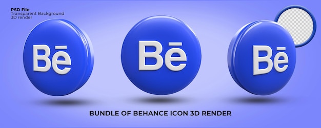 Paquete de icono de comportamiento de renderizado 3D transparente