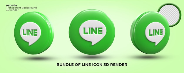 Paquete de icono de renderizado 3D LÍNEA color verde