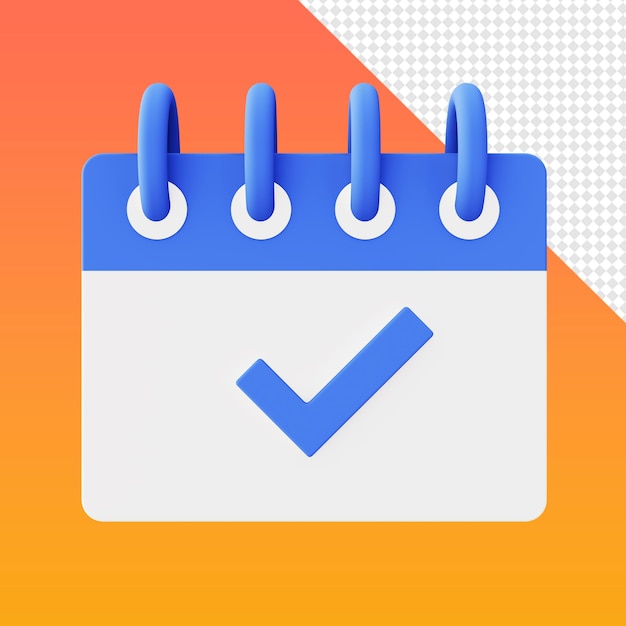 Paquete de iconos 3d lista de verificación de calendario azul UI UX elementos de diseño de redes sociales