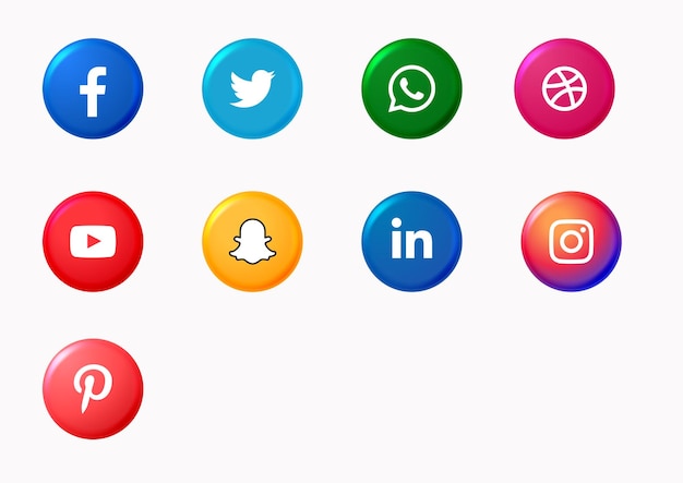 PSD paquete de iconos 3d de redes sociales