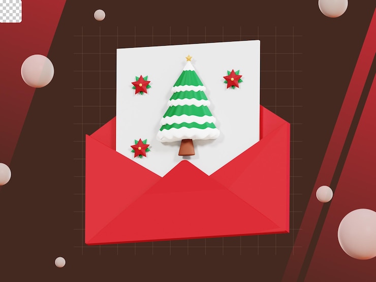 PSD paquete de iconos de navidad 3d correo de navidad