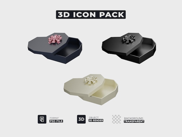 PSD paquete de iconos de regalo de caja 3d premium psd