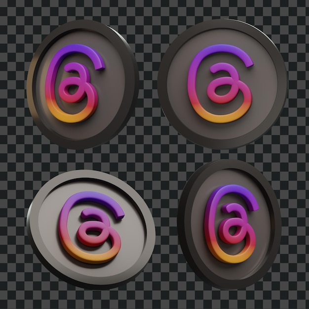 Paquete de iconos de renderizado 3D de redes sociales como objeto
