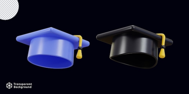 PSD paquete de iconos de sombrero de graduación 3d