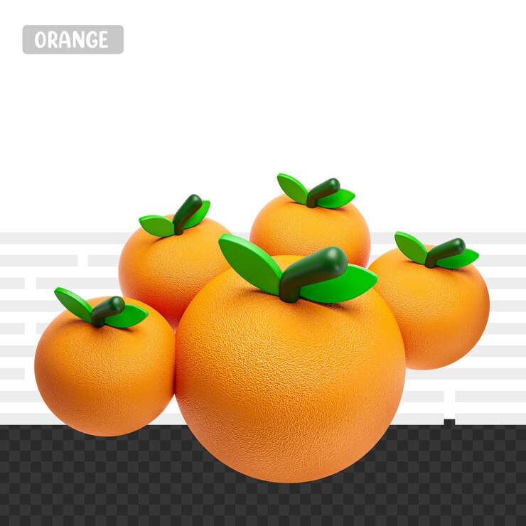 PSD paquete de ilustración naranja de renderizado 3d