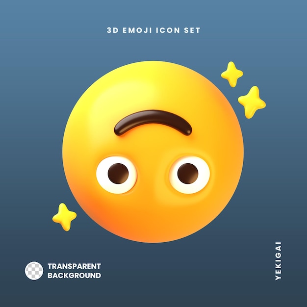 El paquete de ilustraciones de emoji 3D de cara al revés