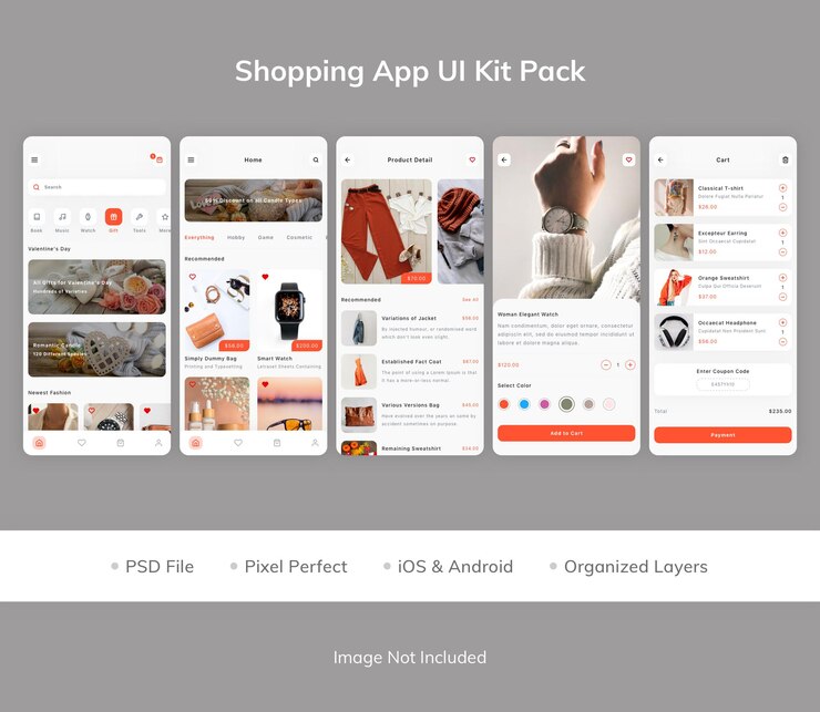 Paquete de kit de interfaz de usuario de la aplicación de compras