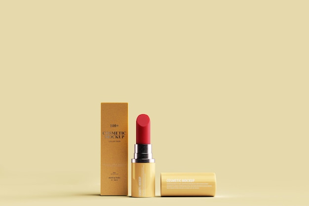 Paquete de Mockup de lápiz labial cosmético Archivo PSD Gratis