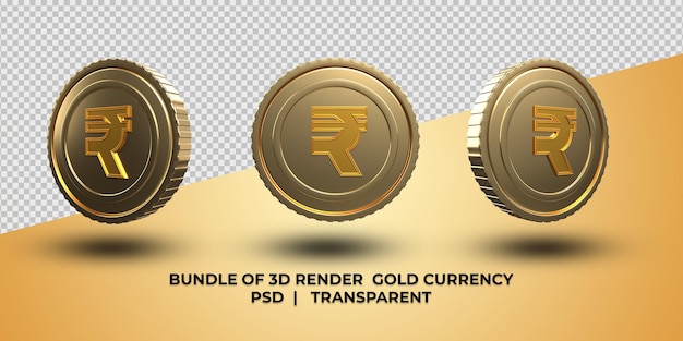 PSD paquete de moneda 3d moneda rupia