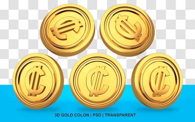 Paquete de Monedas de Oro Colon Transparente Sin Fondo