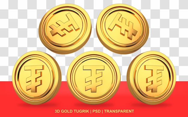 Paquete de monedas de oro tugrik transparente sin fondo