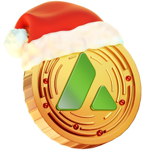 El paquete de navidad crypto avalanche es el icono de la moneda de navidad 3d