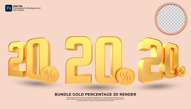 Paquete de oro de 20 porcentajes 3D