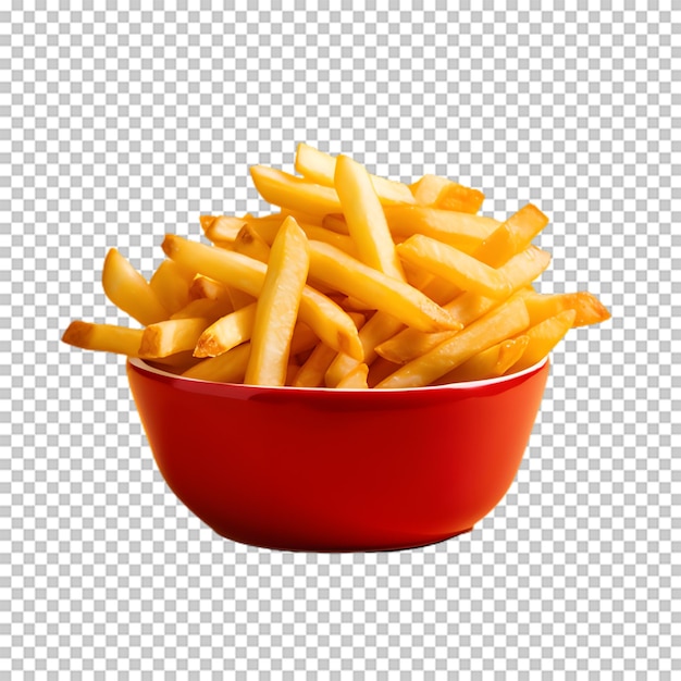 PSD paquete de papas fritas aislado en un fondo transparente