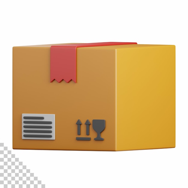 paquete de renderizado 3d aislado útil para compras de comercio electrónico y diseño de negocios en línea ilustración