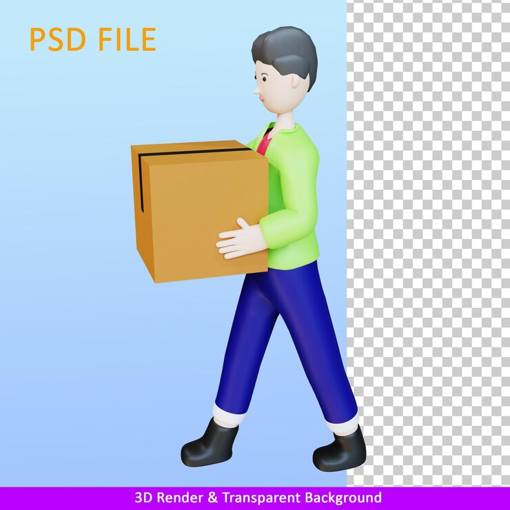 Paquete de transporte de mensajería de ilustración 3d