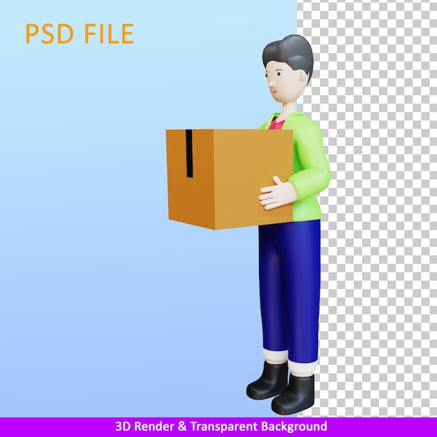 Paquete de transporte de mensajería de ilustración 3d