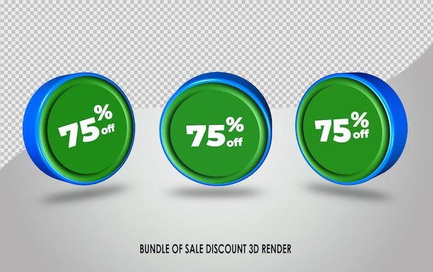 Paquete de venta porcentaje de descuento colección de colores verde y azul