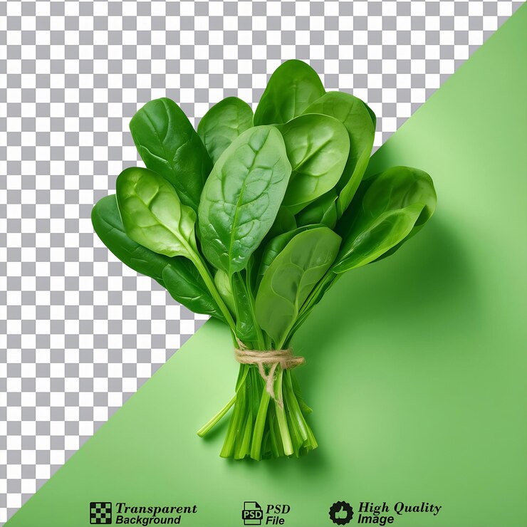 PSD paquete de verduras de hojas verdes frescas aislado
