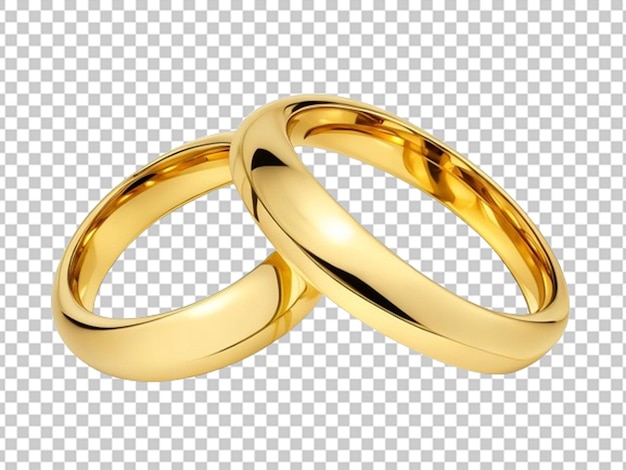 Un par de anillos de boda de oro