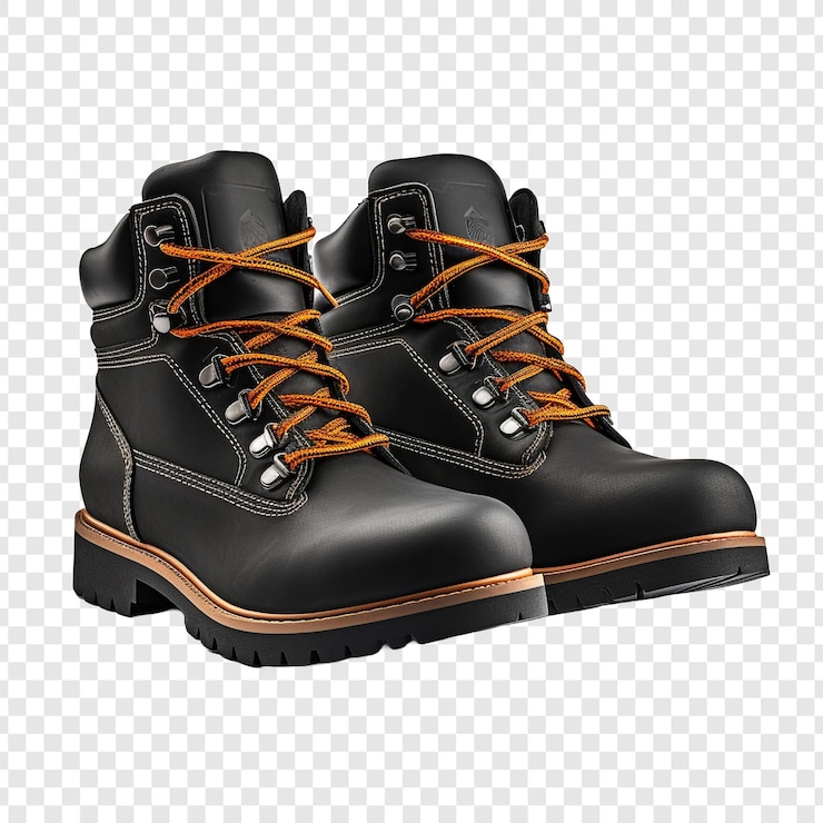 PSD un par de botas aisladas en un fondo transparente