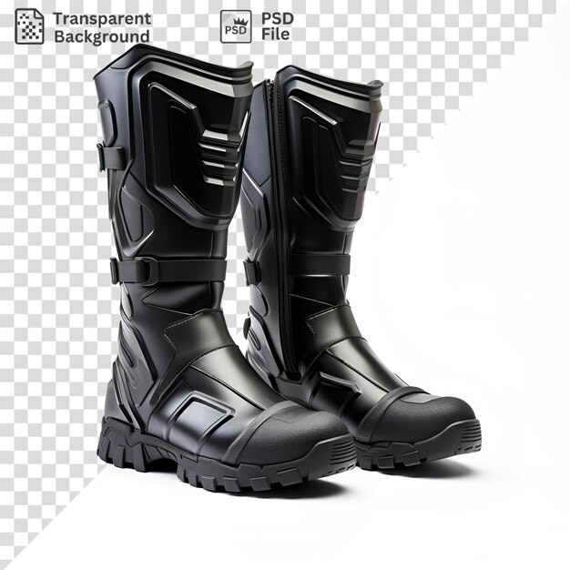 un par de botas negras en un fondo aislado