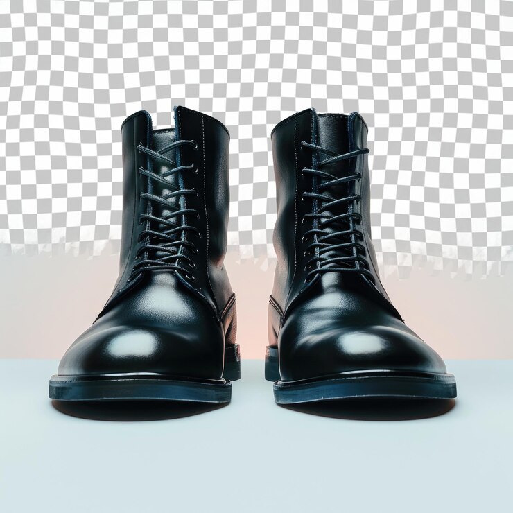 PSD un par de botas negras con la palabra s en el lado