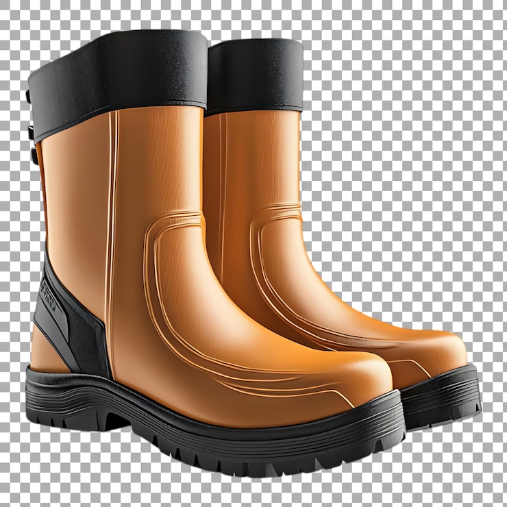PSD par de botas png contra un fondo transparente