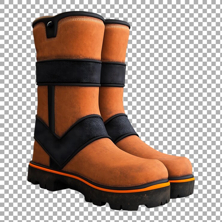PSD par de botas png contra un fondo transparente