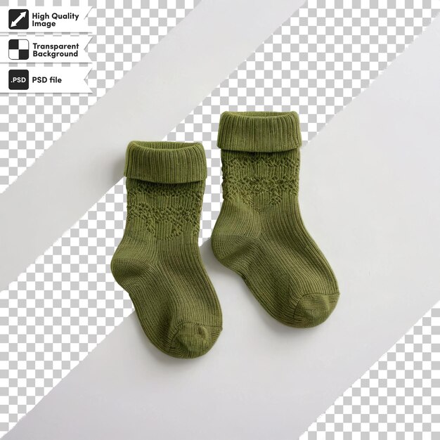 Un par de calcetines de colores PSD en un fondo transparente con una capa de máscara editable