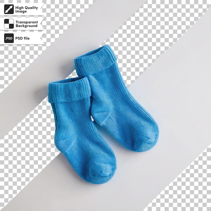 PSD un par de calcetines de colores psd en un fondo transparente con una capa de máscara editable