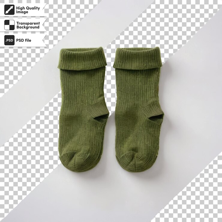 PSD un par de calcetines de colores psd en un fondo transparente con una capa de máscara editable