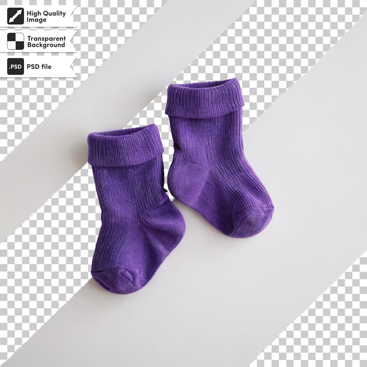 PSD un par de calcetines de colores psd en un fondo transparente con una capa de máscara editable