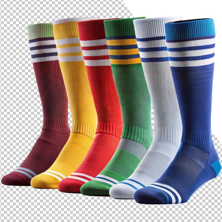 PSD un par de calcetines coloridos con diferentes colores en ellos