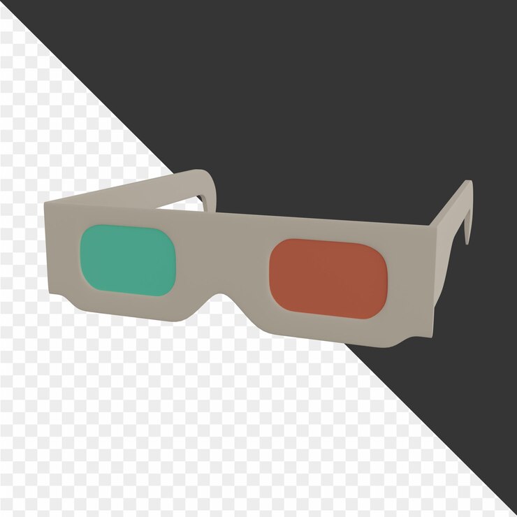 PSD un par de gafas con los colores rojo y verde en ellos