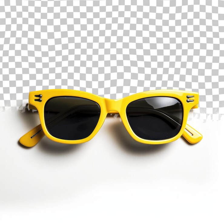 PSD un par de gafas de sol amarillas con el número 3 en ellas