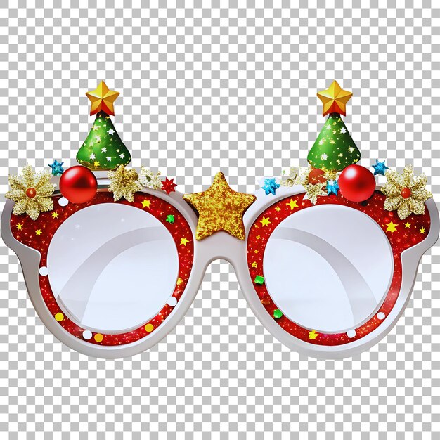 un par de gafas con un sombrero de Navidad en él