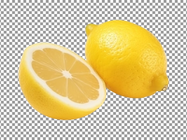 Un par de limones frescos aislados sobre un fondo transparente