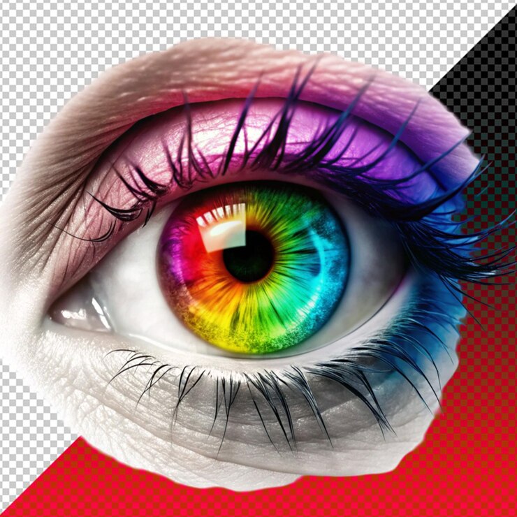 PSD par de logotipos de globos oculares de colores