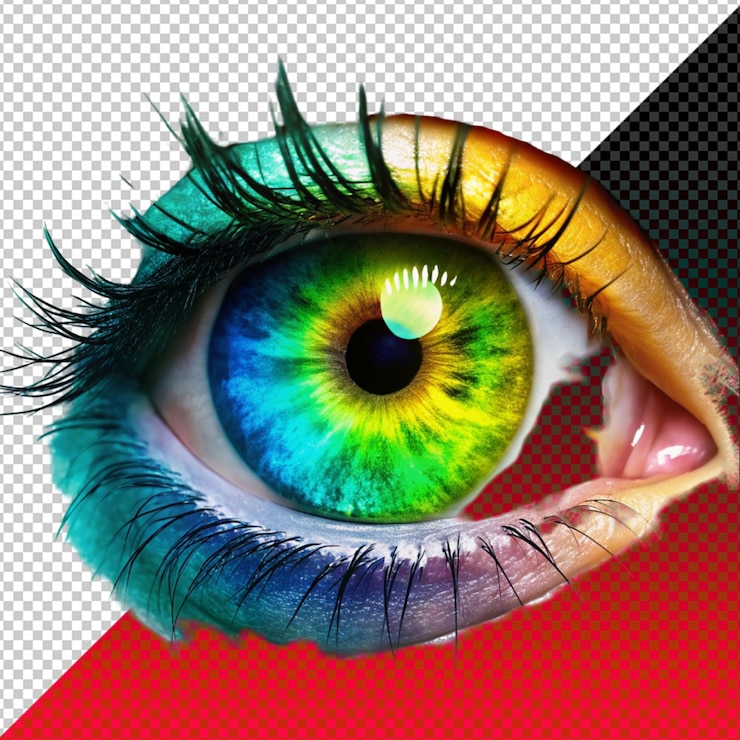 PSD par de logotipos de globos oculares de colores